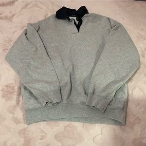 Brandy Melville Gray Collared Sweatshirt